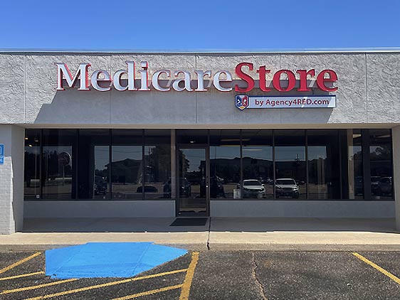 The Medicare Store by Agency4RED storefront in Lubbock, Texas, where the Medicare Store by Agency4RED is located.