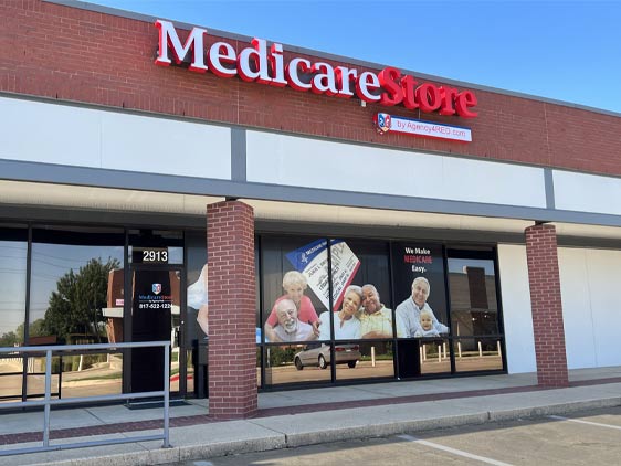The Medicare Store by Agency4RED storefront in Hurst, Texas, where the Medicare Store by Agency4RED is located.